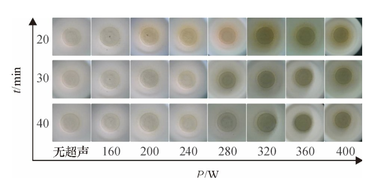 不同密閉消解時間、不同超聲功率的消解效果